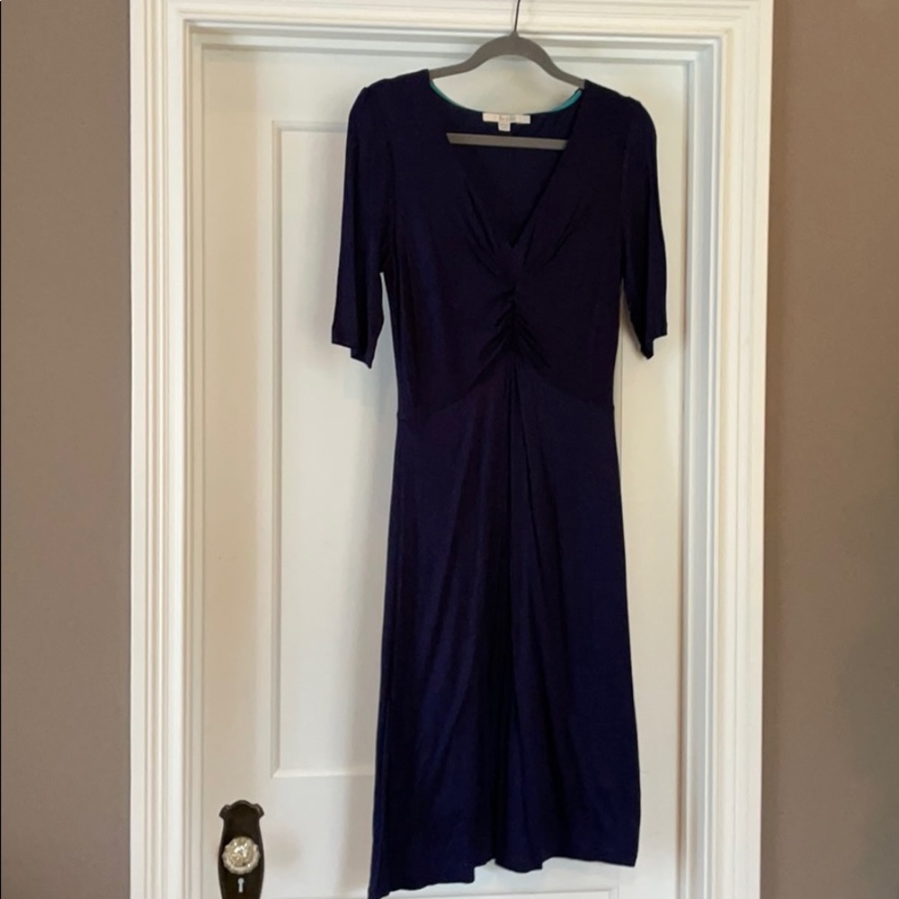 Boden navy blue midi dress.